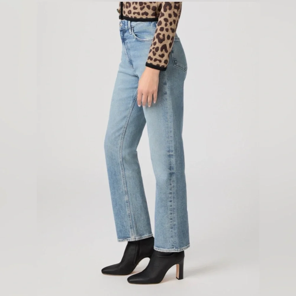 NWT. PAIGE SAWYER High Rise Straight Leg LightBlue Women's Jeans - Picture 11 of 12